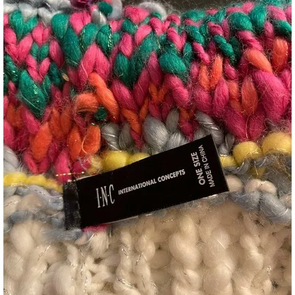 I N C International Concepts Rainbow Shine Beanie Hat (444) - Picture 3 of 4